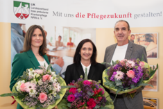 Der Vorstand des LfK: Vorstandsvorsitzende Andrea Lippmann (Mitte), stellvertretende Vorstandsvorsitzende Nora Jürgens, Schriftführer Bernd Leiendecker