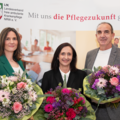 Der Vorstand des LfK: Vorstandsvorsitzende Andrea Lippmann (Mitte), stellvertretende Vorstandsvorsitzende Nora Jürgens, Schriftführer Bernd Leiendecker