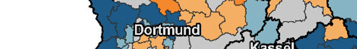 Regionale Verteilung des prozentualen Anteils Pflegebedürftiger mit vollstationärer Pflege (Bild: AGP Sozialforschung) Regionale Verteilung des prozentualen Anteils Pflegebedürftiger mit vollstationärer Pflege (Bild: AGP Sozialforschung)